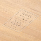 Invitations En Acrylique Frontale Scarlett Mariage élégant (Poser)