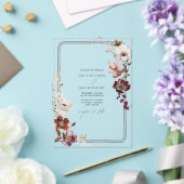 Invitations En Acrylique Frontière Rustique Anémonique Flore Main Tirée (Insitu (Mariage))