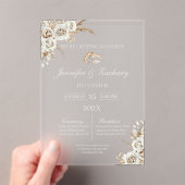 Invitations En Acrylique Frosted acrylic boho wedding (In situ (ordinateur de poche))