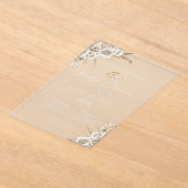 Invitations En Acrylique Frosted acrylic boho wedding (Poser)