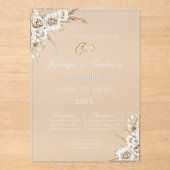 Invitations En Acrylique Frosted acrylic boho wedding (Recto)
