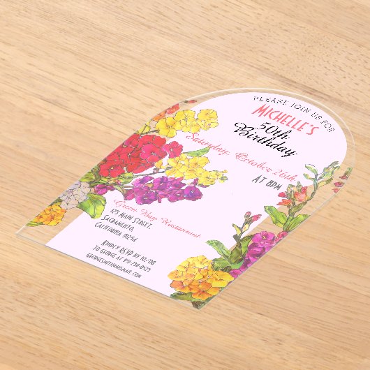 Invitations En Acrylique Fruit 50e anniversaire transparent chic (Poser)