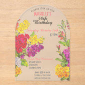 Invitations En Acrylique Fruit 50e anniversaire transparent chic (Recto)