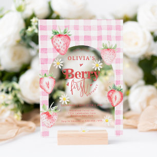 Invitations En Acrylique Fruit de fraise mignonne Fruit de marguerite Berry