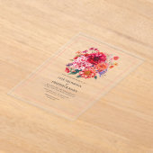 Invitations En Acrylique Fuchsia and Coral Bright Floral Wedding (Poser)