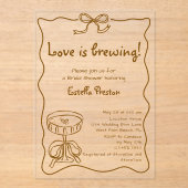 Invitations En Acrylique Funky Retro Love est brasser Martini Fête des mari (Recto)