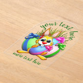 Invitations En Acrylique Funny Bunny biting an Easter Egg (Poser)
