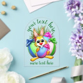 Invitations En Acrylique Funny Bunny biting an Easter Egg (Insitu (Mariage))