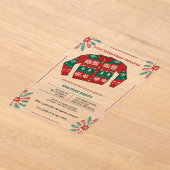 Invitations En Acrylique Funny Red Green Ugly Christmas Sweater Party (Poser)