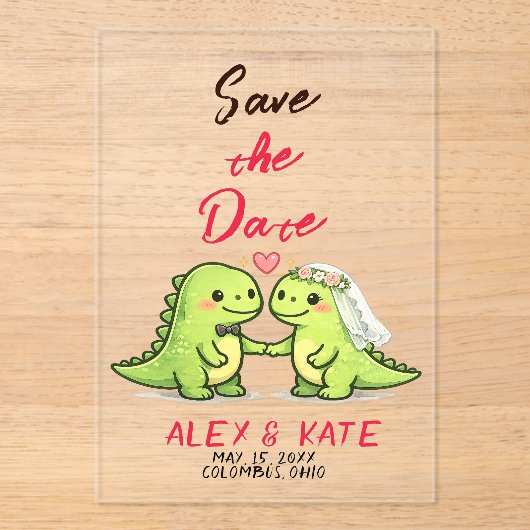 Invitations En Acrylique Funny Wedding Save the Date (Recto)