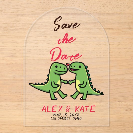 Invitations En Acrylique Funny Wedding Save the Date  (Recto)