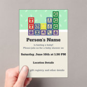 Invitations En Acrylique Future Biologist's Blocks Baby Shower (In situ (ordinateur de poche))