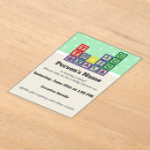 Invitations En Acrylique Future Biologist's Blocks Baby Shower (Poser)
