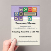 Invitations En Acrylique Future Physicist's Blocks Baby Shower (In situ (ordinateur de poche))