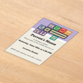 Invitations En Acrylique Future Physicist's Blocks Baby Shower (Poser)