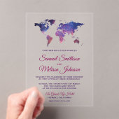 Invitations En Acrylique Galaxy Space World Map Wedding (In situ (ordinateur de poche))