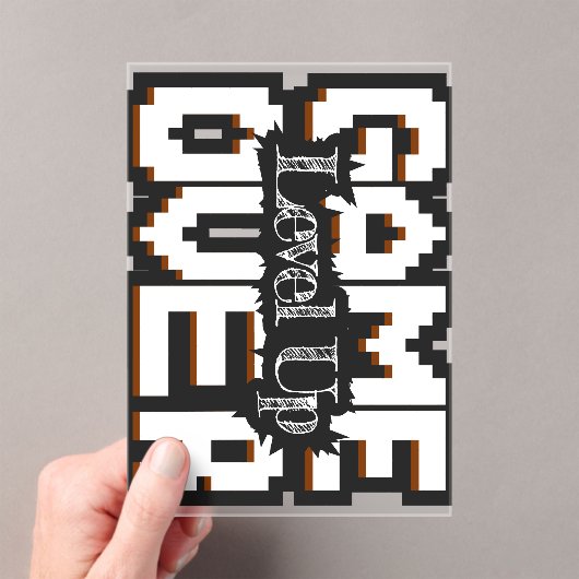 Invitations En Acrylique Game Over, Level Up : Monde de jeu rétro pixelisé (In situ (ordinateur de poche))