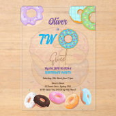 Invitations En Acrylique Garçon Donut 2e anniversaire (Recto)