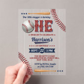 Invitations En Acrylique Garçons Baseball 1er anniversaire (In situ (ordinateur de poche))