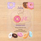 Invitations En Acrylique Gâteau d'anniversaire donut rose tendre (Recto)