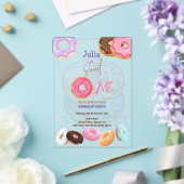 Invitations En Acrylique Gâteau d'anniversaire donut rose tendre (Insitu (Mariage))
