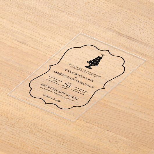 Invitations En Acrylique Gâteau mariage (Poser)