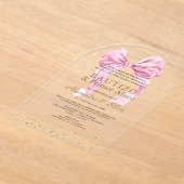 Invitations En Acrylique Gemelas Hijas Lazo Rosa Primer Añito Bautizo (Poser)