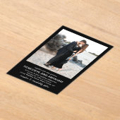 Invitations En Acrylique Genevieve Black Photo Mariage moderne (Poser)