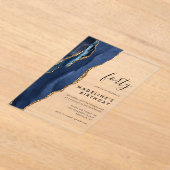 Invitations En Acrylique Géode d'âge minimal de l'or de la marine 40e anniv (Poser)