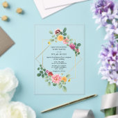 Invitations En Acrylique Geometric Floral Botanical Wedding (Insitu (Mariage))