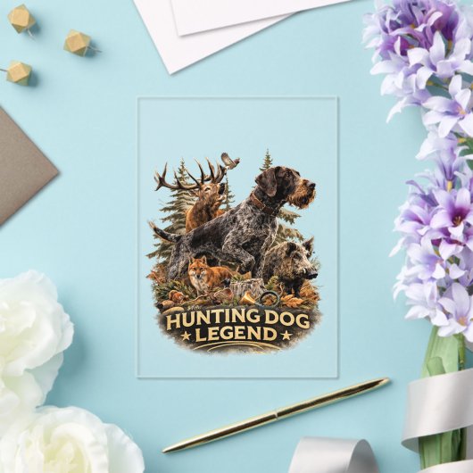 Invitations En Acrylique German Wirehaired Pointer (Insitu (Mariage))