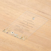 Invitations En Acrylique Gilded Crescent Moon Wildflower Wedding (Poser)