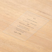 Invitations En Acrylique Giselle Classic Monogramme Mariage élégant (Poser)