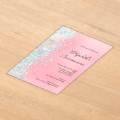 Invitations En Acrylique Glam Bling Quinceanera, Parties scintillant blanch (Poser)
