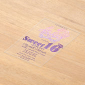 Invitations En Acrylique Glitter Mask Violet  Sweet 16 (Poser)