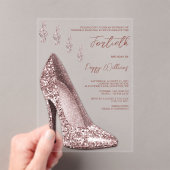 Invitations En Acrylique Glitzy Rose Gold Stiletto & Music Notes 40e (In situ (ordinateur de poche))