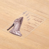 Invitations En Acrylique Glitzy Rose Gold Stiletto & Music Notes 40e (Poser)
