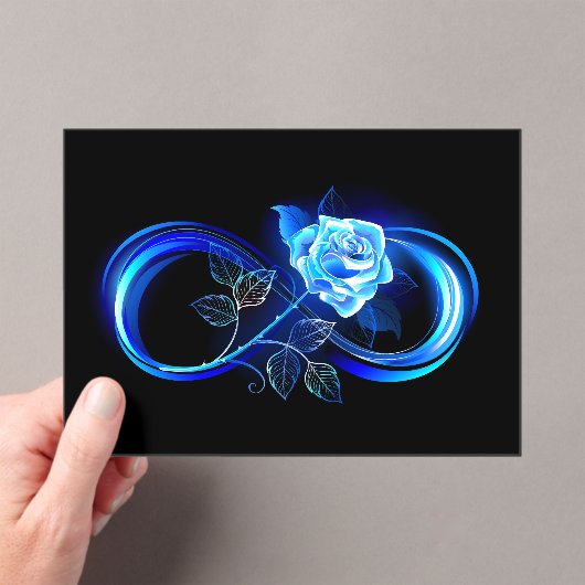 Invitations En Acrylique Glowing infinity with blue rose (In situ (ordinateur de poche))