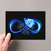 Invitations En Acrylique Glowing infinity with blue rose (In situ (ordinateur de poche))