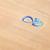 Invitations En Acrylique Glowing infinity with blue rose (Poser)