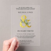 Invitations En Acrylique Gold Ampersand Olive Branch Wedding (In situ (ordinateur de poche))