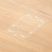 Invitations En Acrylique Gold Art Nouveau Mariage transparent Enregistrer l (Poser)