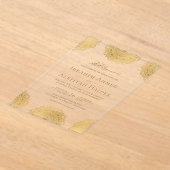 Invitations En Acrylique Gold Asian Motif Muslim Wedding (Poser)