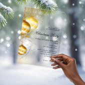 Invitations En Acrylique Gold baubles société gelé Noël fête