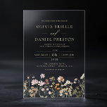 Invitations En Acrylique Gold Boho Fleur sauvage Garden Wedding<br><div class="desc">Capturez l'essence d'un mariage boho avec ces invitations acryliques de jardin fleur sauvage. Conçu à partir d'acrylique clair, chaque invitation présente des illustrations fleurs sauvages délicates et des tons terreux qui apportent une touche naturelle et enchanteresse à votre papeterie mariage. Parfaites pour les mariages de l'extérieur ou de la campagne,...</div>