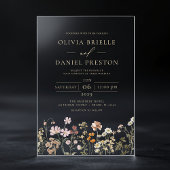 Invitations En Acrylique Gold Boho Fleur sauvage Garden Wedding