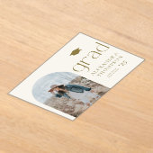 Invitations En Acrylique Gold Boho Minimalist Arch Photo Graduation (Poser)