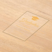 Invitations En Acrylique Gold Classic Graduation Cap Party (Poser)