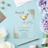 Invitations En Acrylique Gold Cocktail Heart Glitter Drips Bachelorette (Insitu (Mariage))