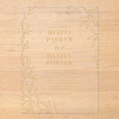 Invitations En Acrylique Gold Elegant Minimalist Botanical Wedding (Recto)
